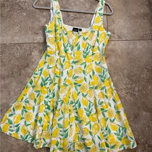 GAP Lemon and Leaf Print Dress
